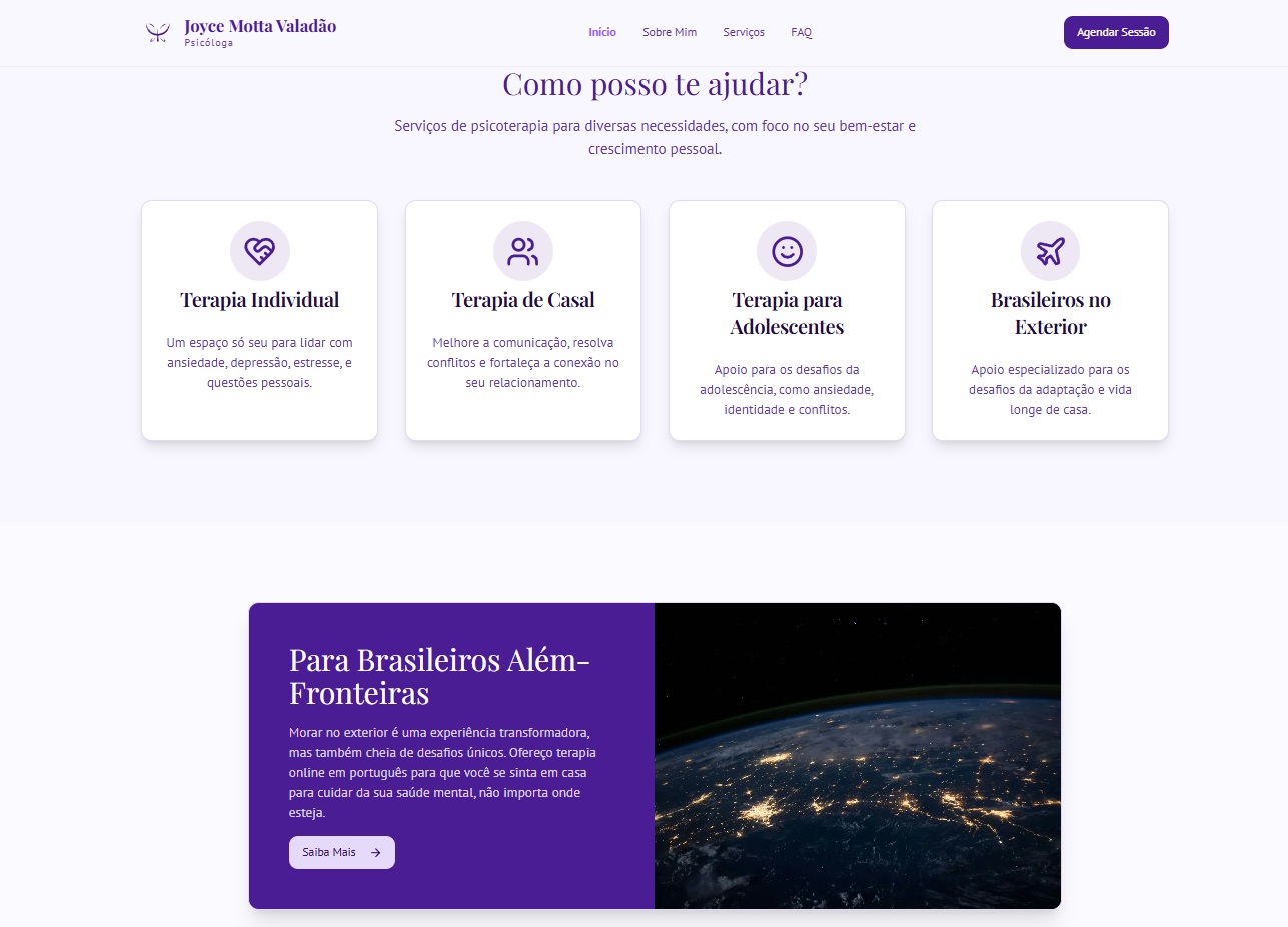 Site da Psicóloga Joyce Valadão, especialista em casais